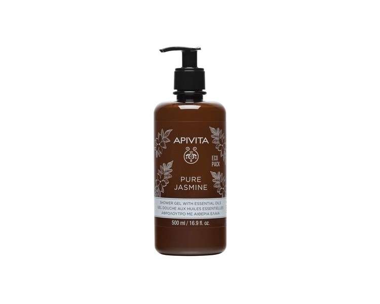 APIVITA Pure Jasmine Shower Gel with Essential Oils 16.9 fl.oz. Well-Being with Jasmine