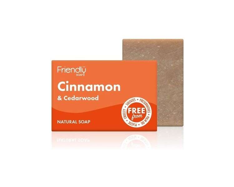Friendly Soap Handmade Natural Cinnamon & Cedarwood Soap 95g