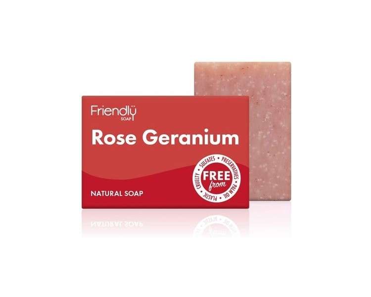 Friendly Soap Handmade Natural Rose Geranium Soap 95g