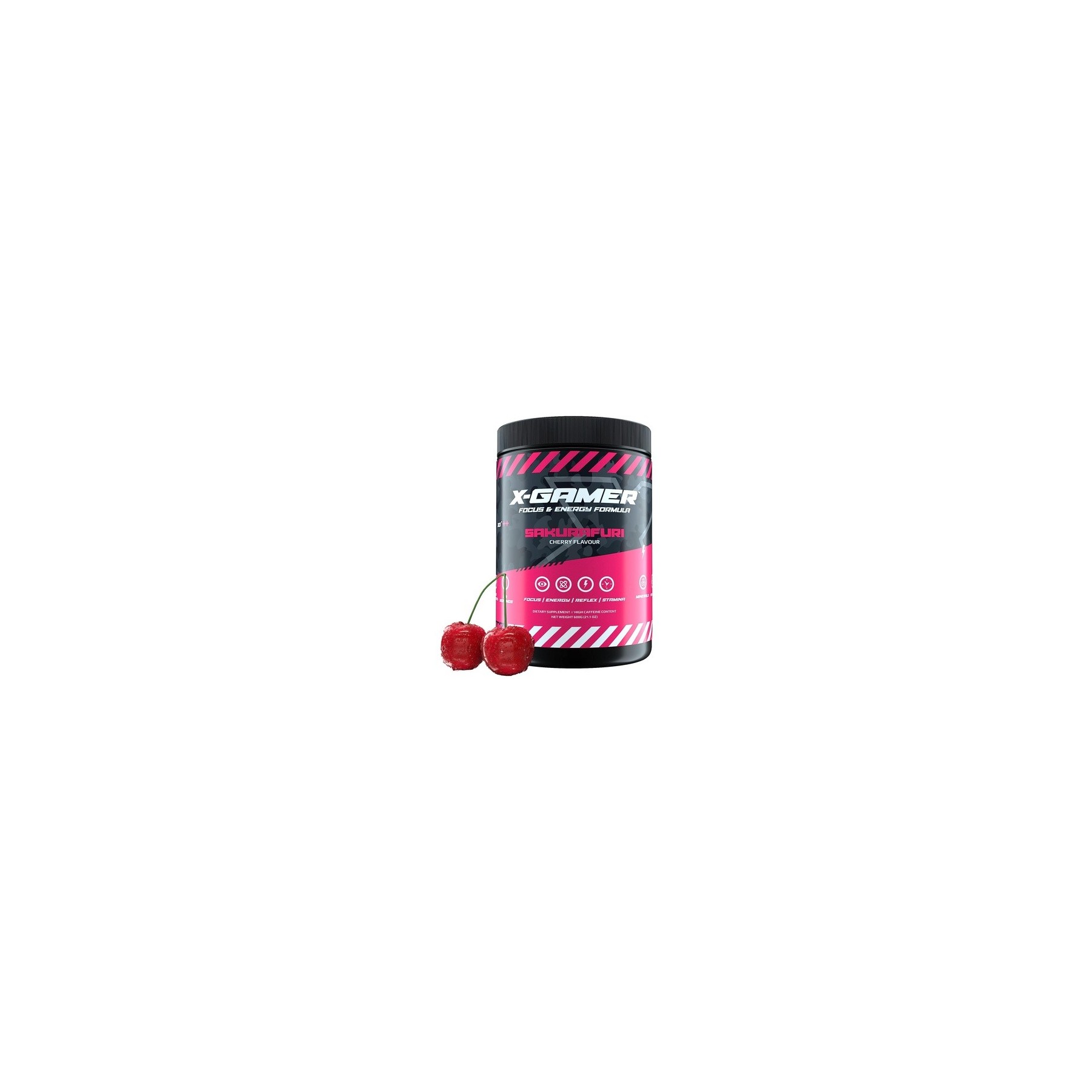 X-Gamer X-Tubz Gaming Booster Powder Sakurafuri Flavor 600g 60 Servings