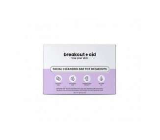 Breakoutaid Vegan Facial Cleansing Bar with Salicylic Acid and Hyaluronic Acid 100g 3.5oz