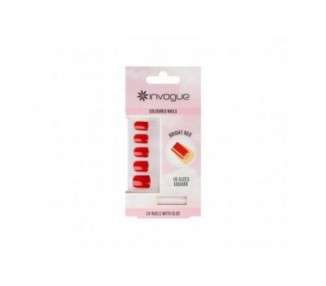 Invogue Square Shape 24 Nails Radiant Red 25g