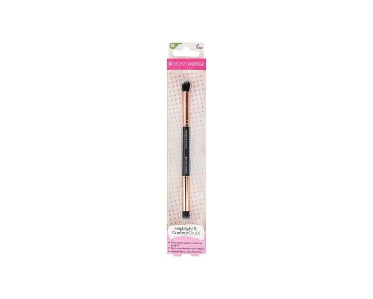 Brushworks Highlight Contour Brush Black and Gold 1 Count