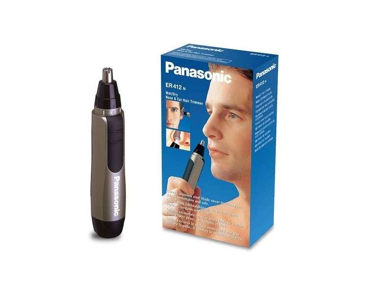 Panasonic Nose and Ear Hair Trimmer ER-412 Battery Operated Gold