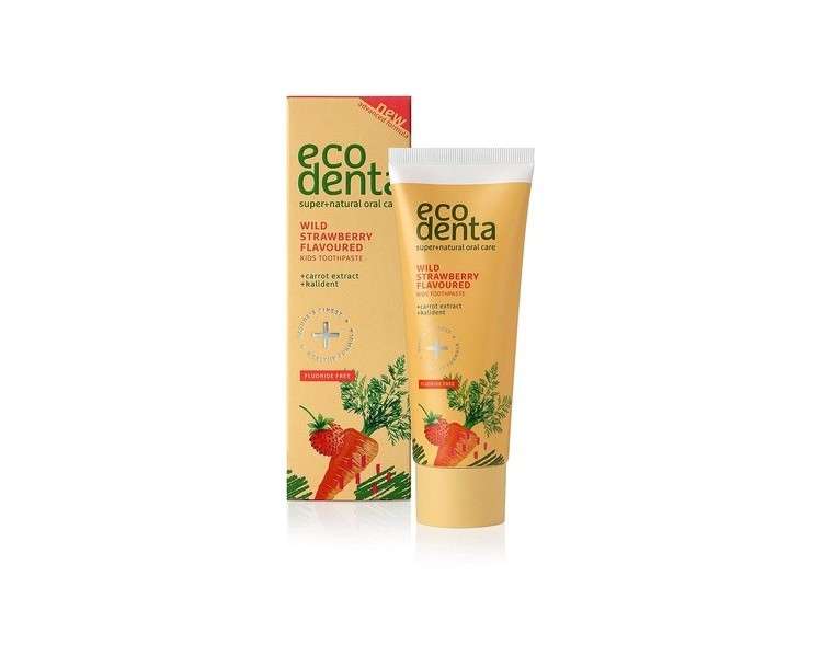 ECODENTA Children's Toothpaste Without Fluoride with Wild Strawberry Flavor and Carrot Extract 75ml