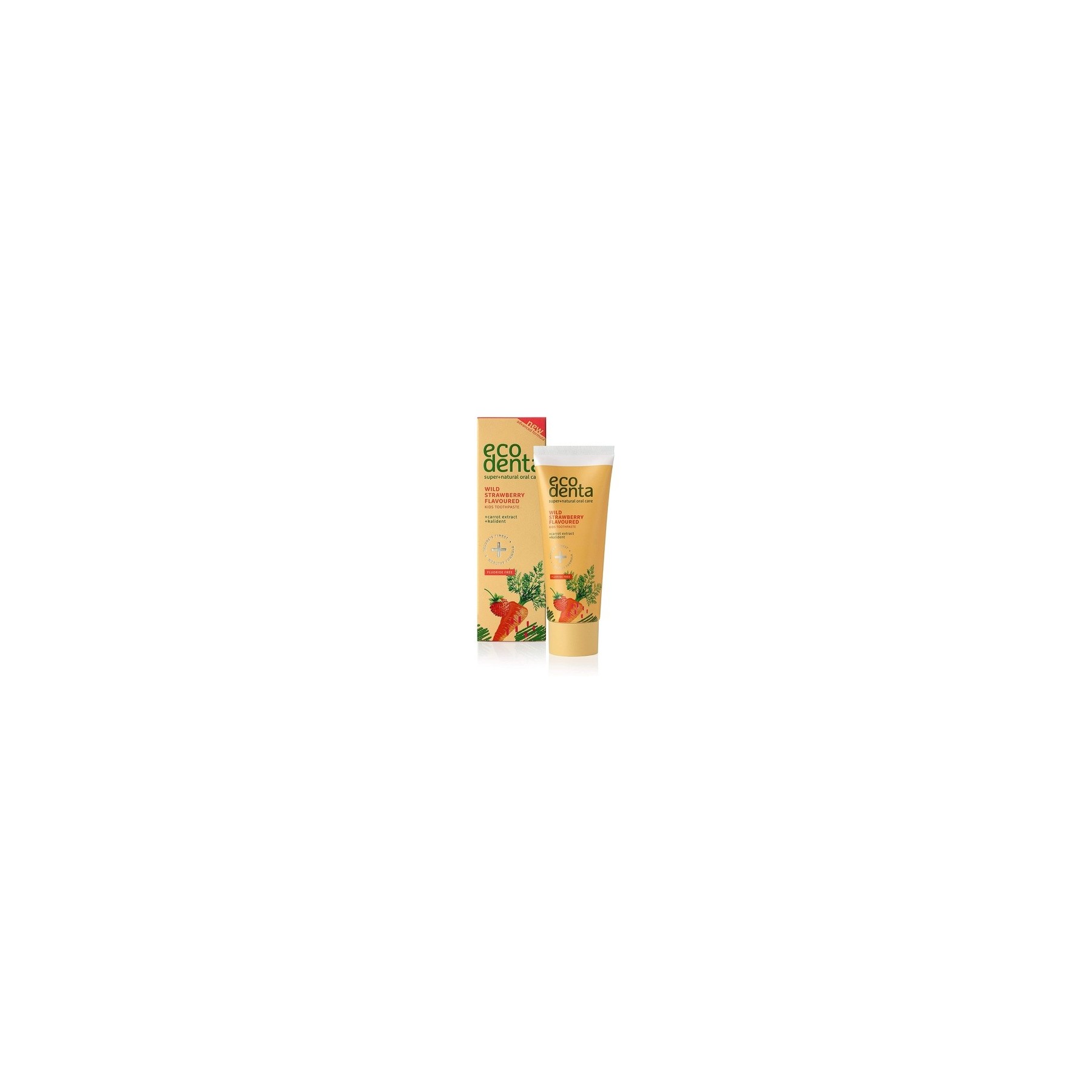 ECODENTA Children's Toothpaste Without Fluoride with Wild Strawberry Flavor and Carrot Extract 75ml