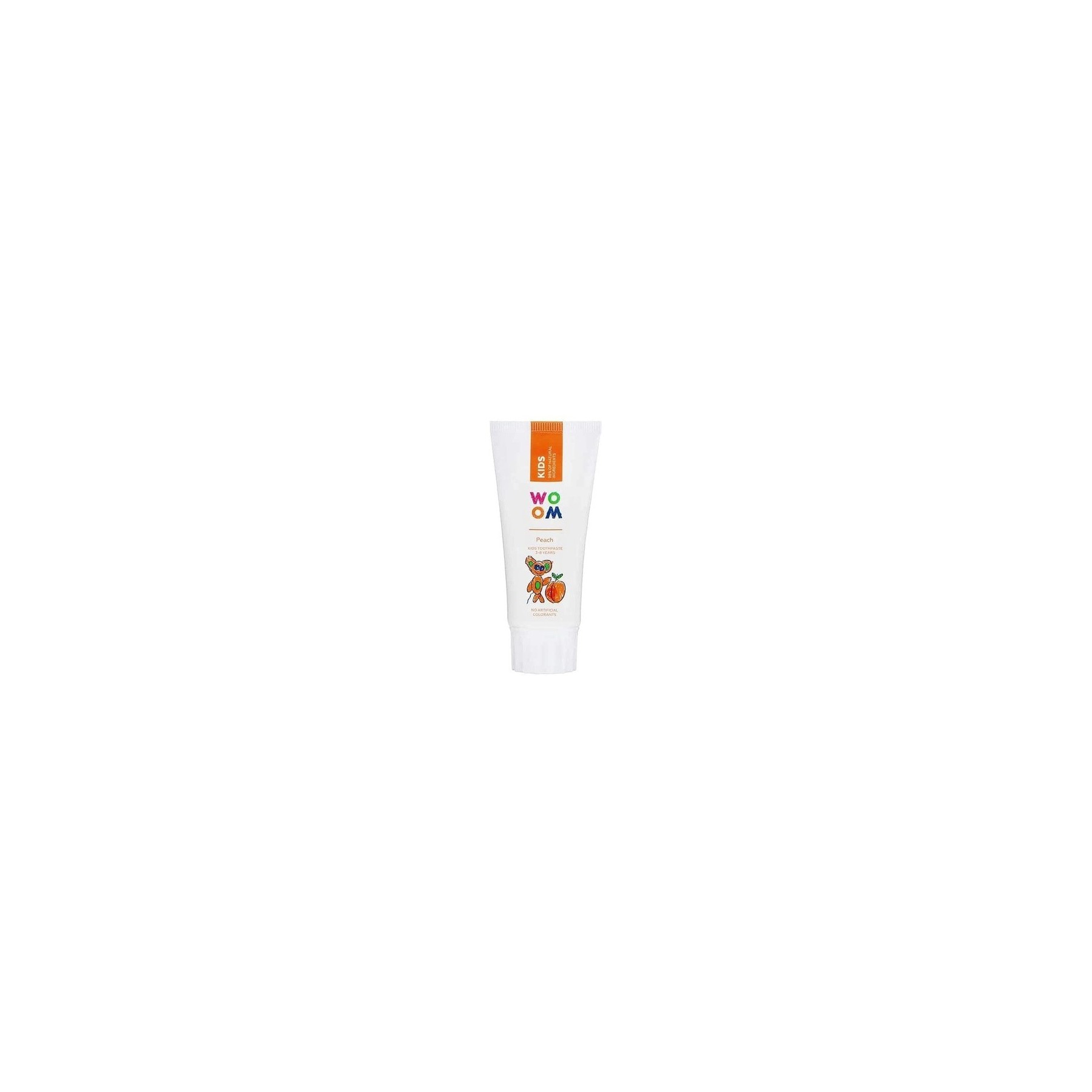 WOOM Kids Peach Toothpaste 50ml Helps Prevent Cavities and Strengthen Baby Teeth Enamel