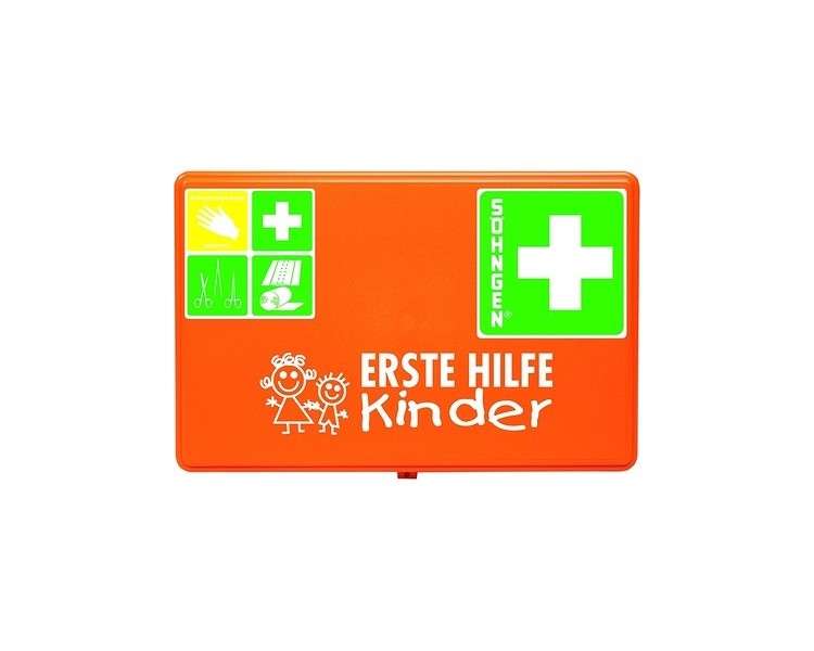 Söhngen Kindergarten First Aid Kit with aluderm-aluplast Children's Dressings - Filled First Aid Box for Children up to 6 Years