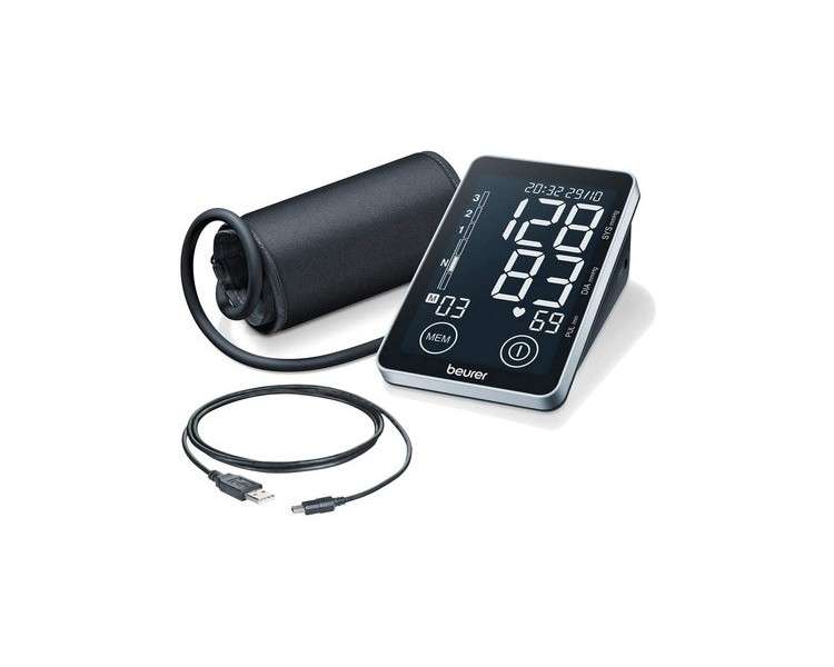Beurer BM 58 Upper Arm Blood Pressure Monitor with USB Interface and Arrhythmia Detection for Arm Circumferences of 22-30cm