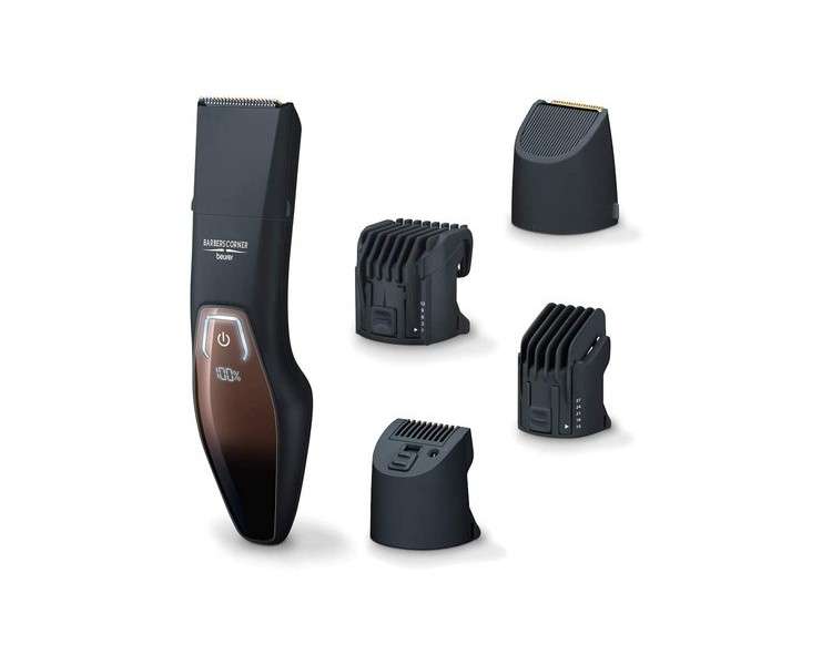 Beurer HR 4000 Beard Styler Trimmer with 4 Attachments for Trimming and Shaving - Stainless Steel Blade, Li-Ion Battery and Fast Charging