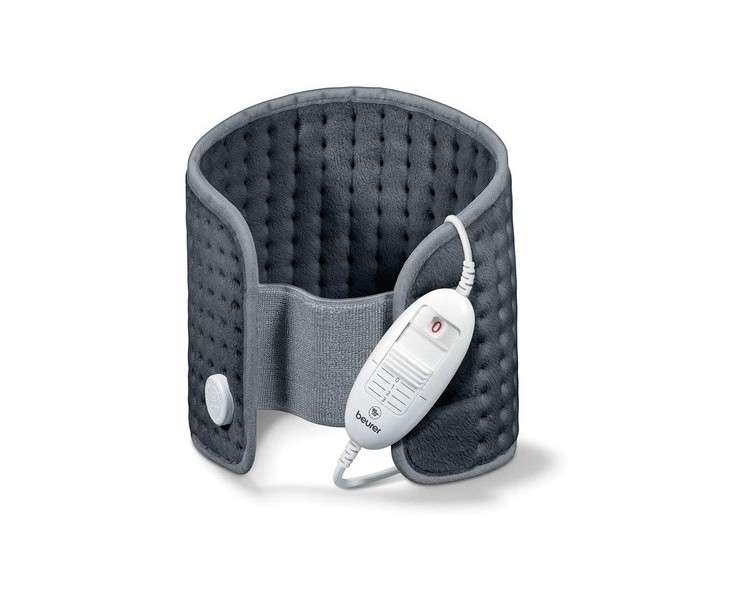 Beurer HK 49 Cosy Heating Pad for Back and Stomach with Elastic Band and Velcro Closure Grey