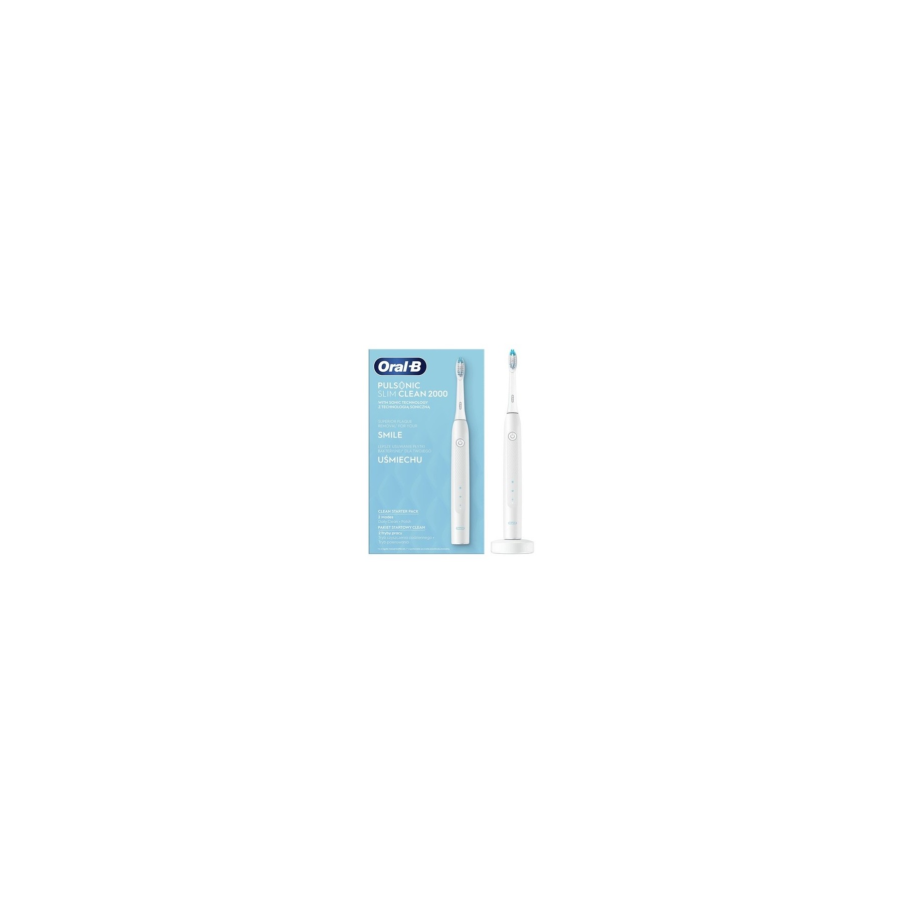 Oral-B Pulsonic Slim Clean 2000 Rechargeable Sonic Toothbrush White