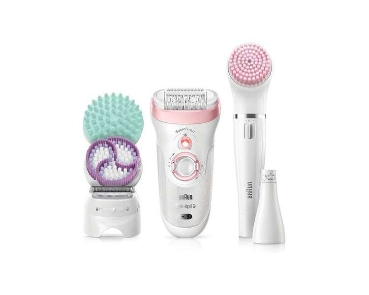 Braun Silk-épil Beauty Set 9 9-985 Luxury Epilator for Women Wet&Dry Hair Removal Shaving Peeling and Body/Face Cleaning Kit