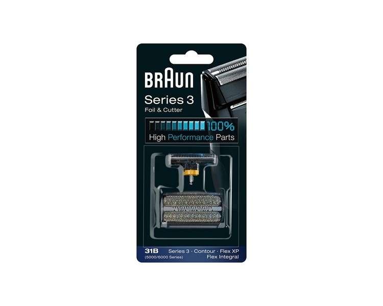 Braun Replacement Shaver Replacement 3 31B Foil & Cutter 5000/6000 Flex Integral Black