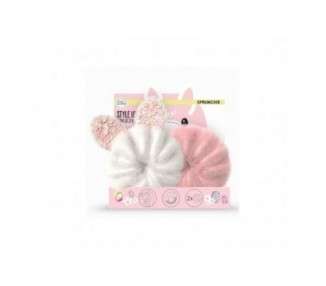 invisibobble Scrunchie Set for Girls - 2 Plush Scrunchies with Bunny Ears in White and Pink - Super Cute Hair Accessories