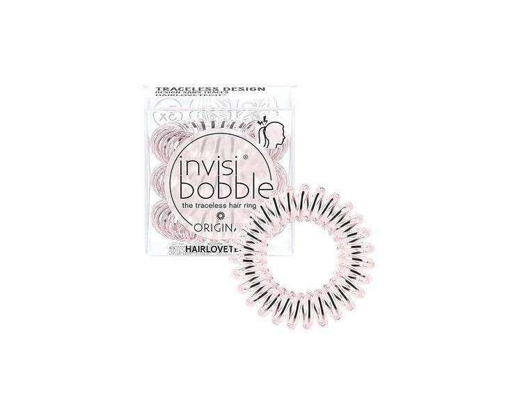 invisibobble Original Hair Ties for Girls Pink Transparent Spiral Hair Ties for Women Designed in the Heart of Munich