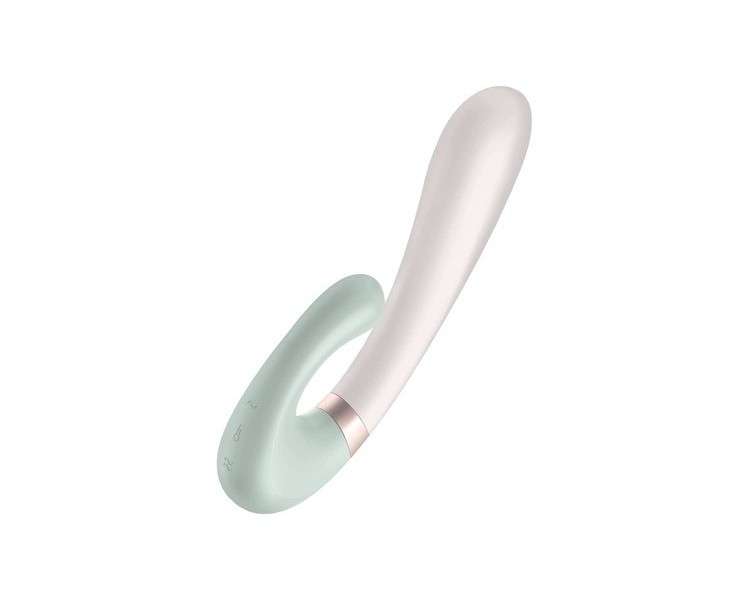 Satisfyer Bluetooth Rabbit Heat Wave Connect App 20cm with App Control and 2 Motors - Mint