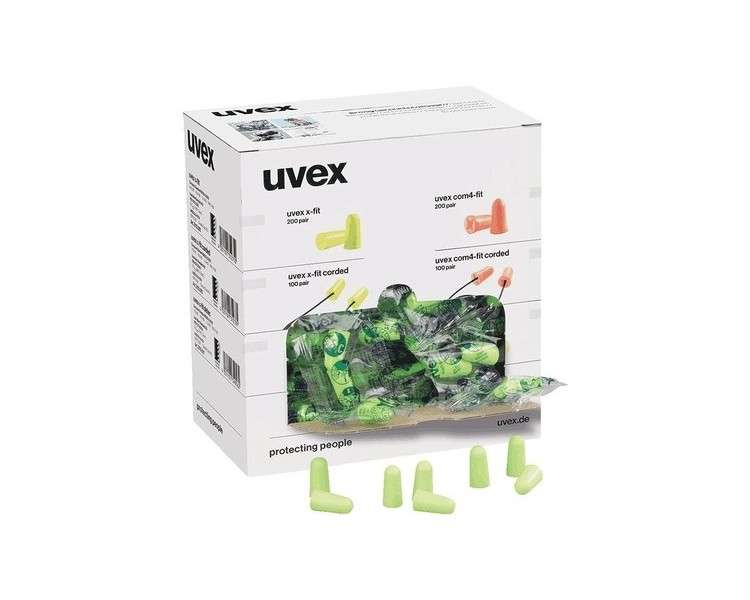 Uvex x-fit Earplugs without Cord 200 Pairs Lime