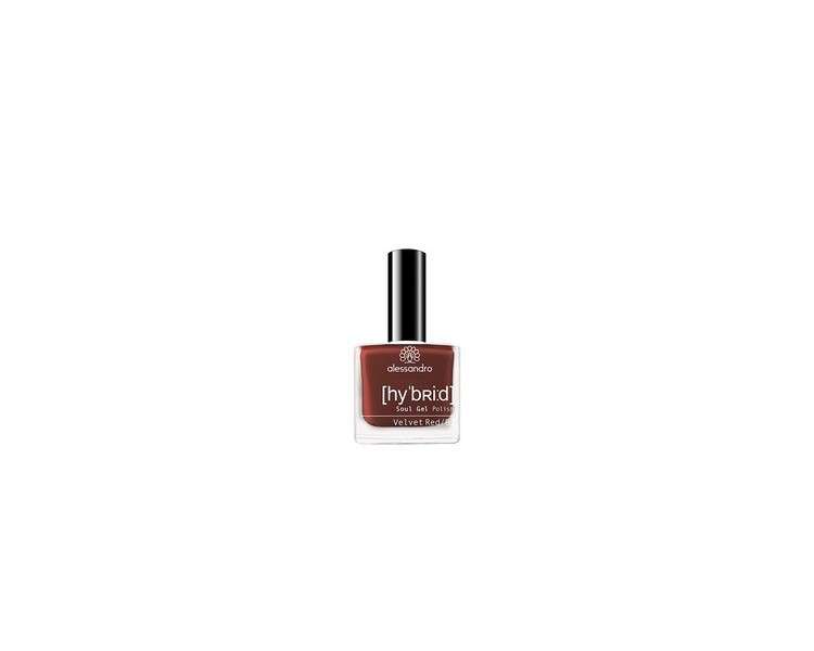 alessandro Hybrid Nail Polish Velvet Red - Cherry Red - Perfect Nails in 3 Steps Without LED - Up to 10 Days Hold! 8ml