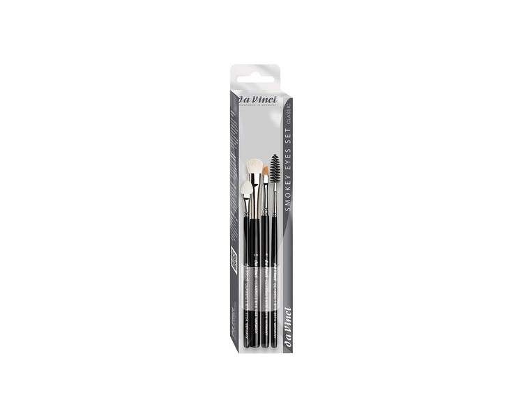 Da Vinci Smokey Eyes Brush Set 4 Pieces with Makeup Instructions Handmade in Germany