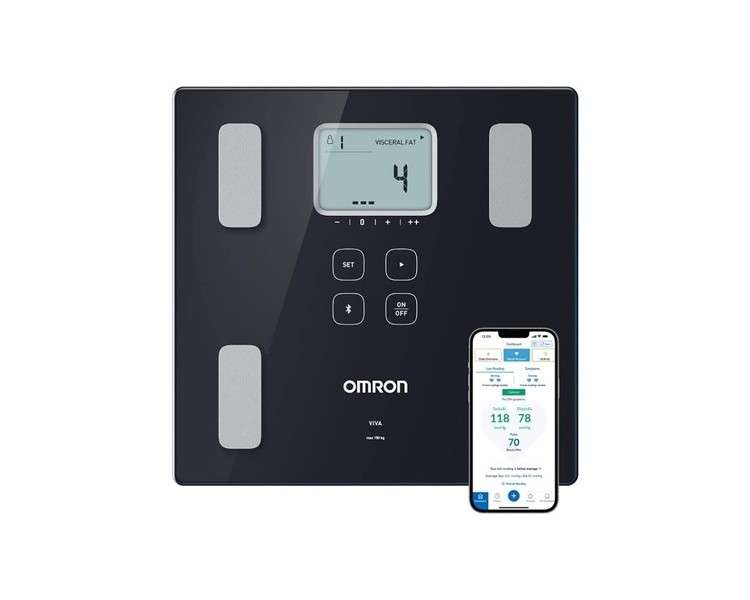 OMRON VIVA Smart Body Composition Scale with Bluetooth - Measures Body Fat, Weight, Visceral Fat, Skeletal Muscle Mass, Basal Metabolic Rate, and BMI