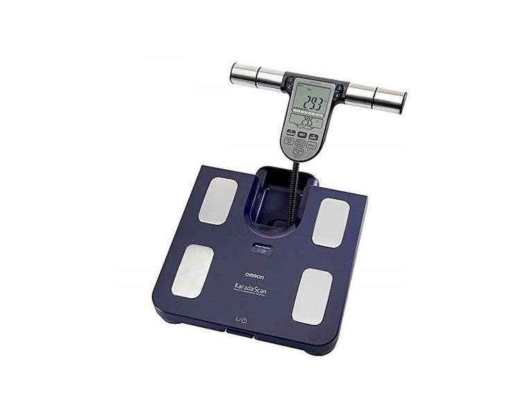 Omron Full Body Composition Scale BF511 with Hand-to-Foot Measurement - Measures Body Fat, Weight, Visceral Fat, Skeletal Muscle Mass, Basal Metabolic Rate, and BMI Dark Blue