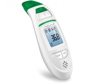 Medisana TM 750 Connect Digital 6-in-1 Thermometer for Ear and Forehead with Visual Fever Alarm and Bluetooth - White