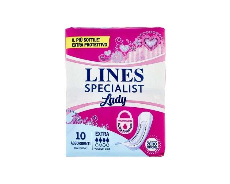 Lines Specialist Incontinence Extra Pads 10 Pack