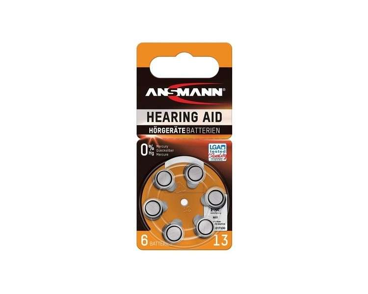 ANSMANN Hearing Aid Batteries Type 13 P13 ZL2 PR48 with 1.4V