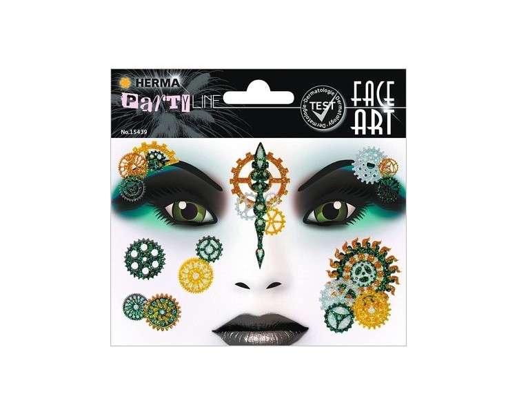 HERMA 15439 Face Art Sticker Steampunk Marie Temporary Glitter Face Paint for Carnival Halloween