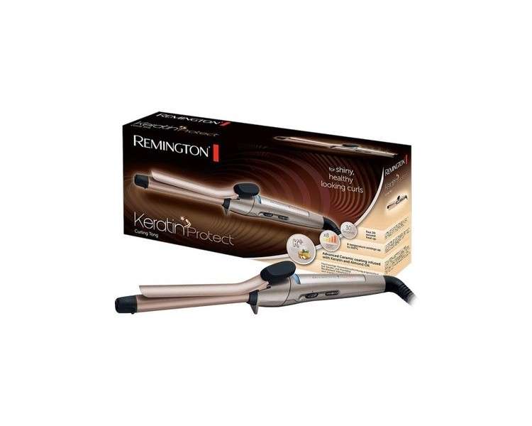 Remington Keratin Protect 19mm Curling Iron with Clamp - Up to 210°C for Defined Ringlets and Natural Curls
