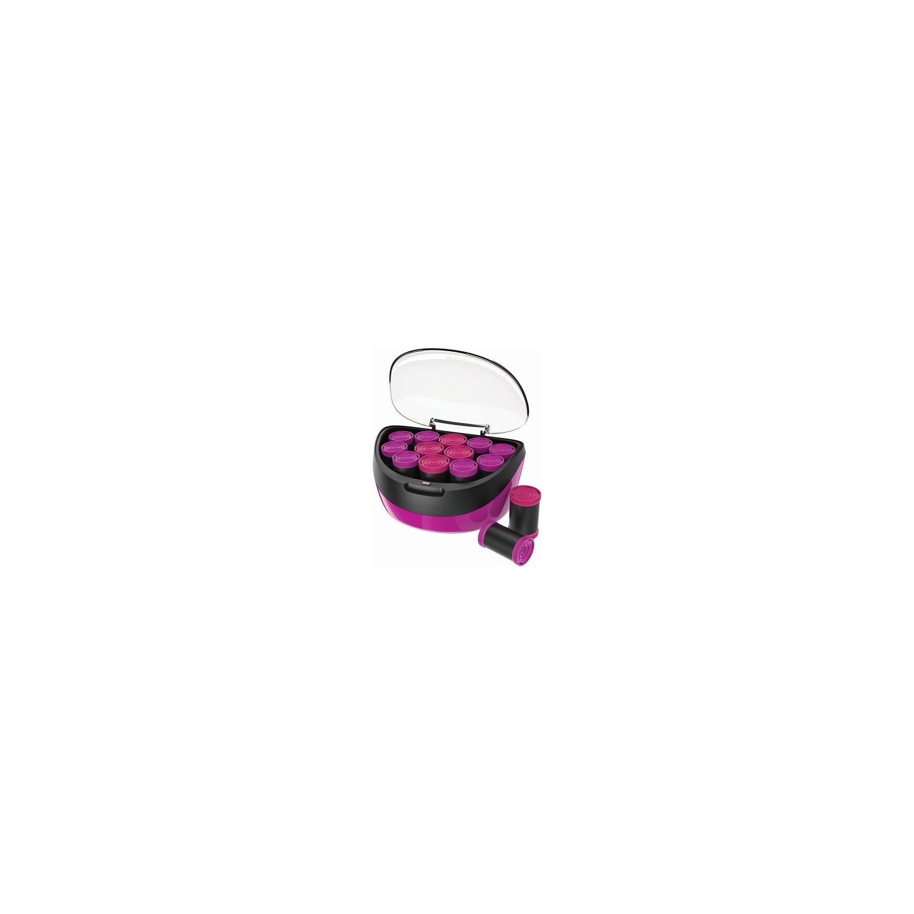 Remington Jumbo Curlers H5670 with Ceramic Ion Technology and Wax Core - 2 Sizes Black/Pink