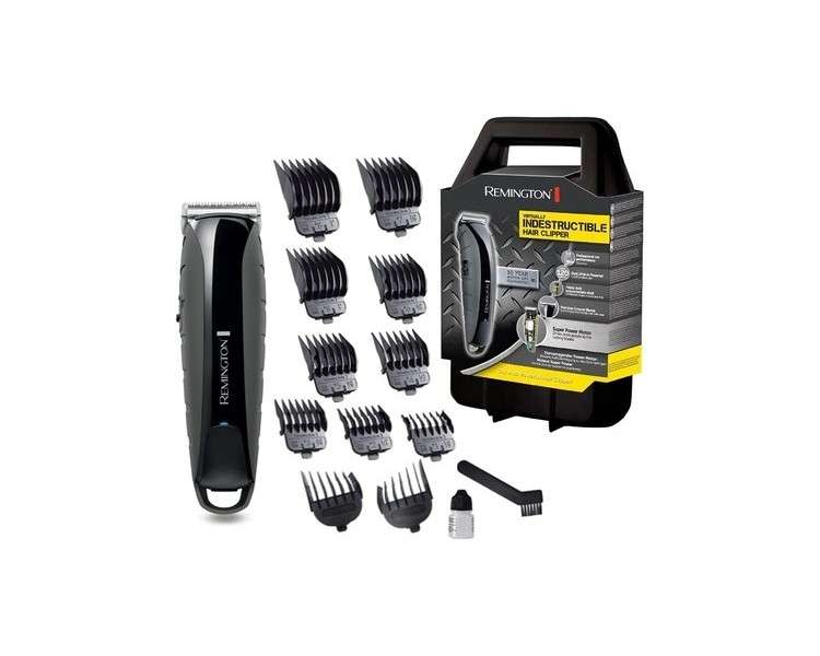 Remington Indestructible Pro Hair Clipper with 11 Attachment Combs and Storage Case