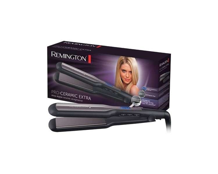 Remington Pro-Ceramic Extra Wide Hair Straightener with LCD Display 150-230°C - S5525