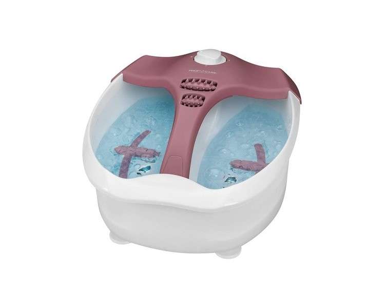 ProfiCare PC-FM 3027 Heated Foot Massager with Intense Whirlpool Effect 4-Step Switch for Use with or without Water White-Red