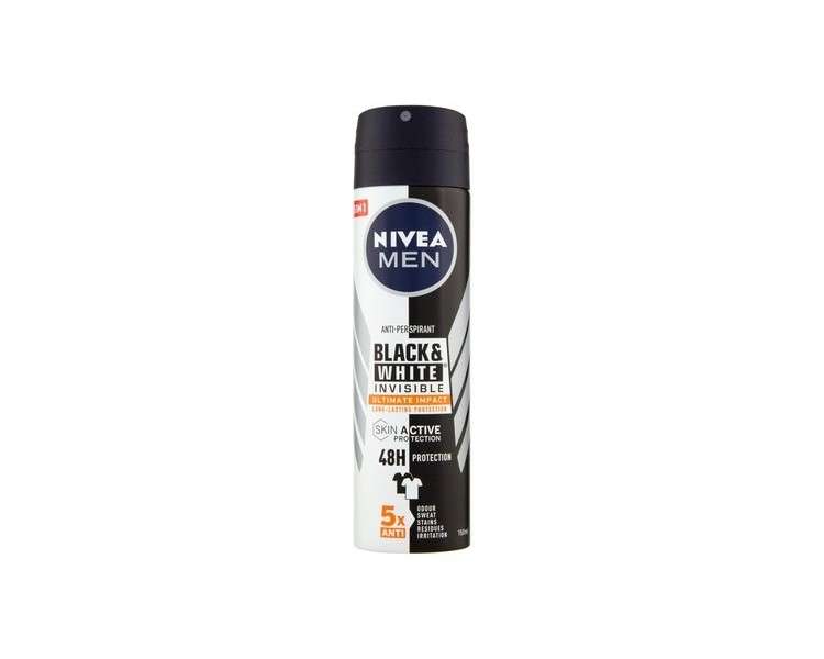 Men Black & White Invisible Anti-perspirant Deodorant Spray 150ml