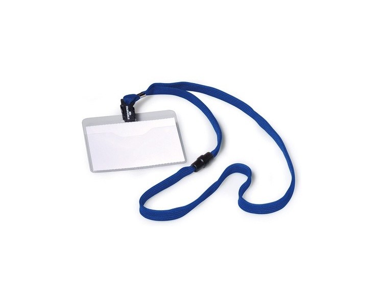 Durable Name Badge with Textile Neck Strap Dark Blue - Pack of 10