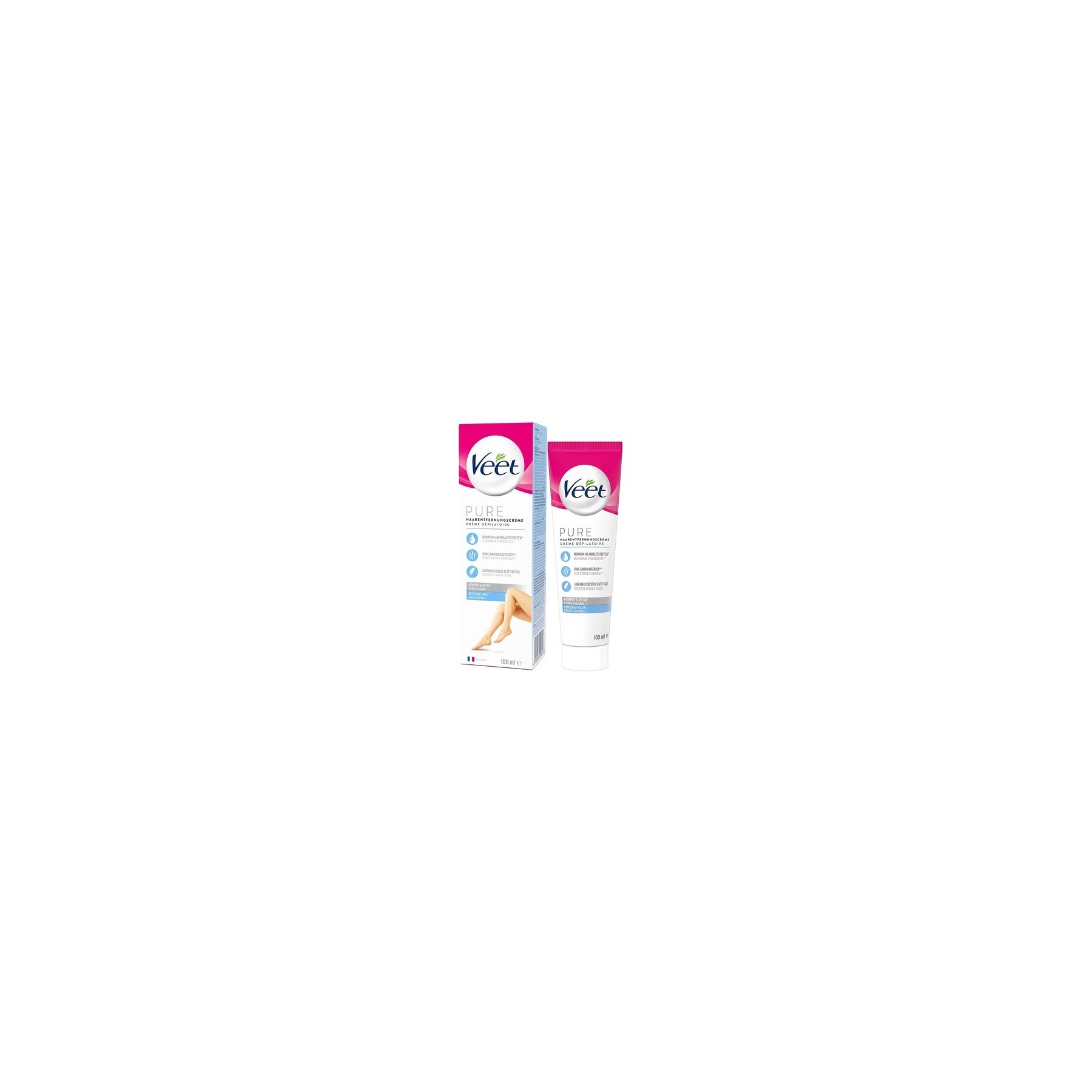Veet PURE Hair Removal Cream for Body and Legs Sensitive Skin 100ml