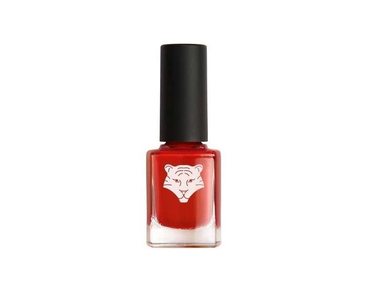 ALL TIGERS Vegan & Natural Nail Polish - Orange Red Color 206 Earn Your Stripes - Long-Lasting Shine with Natural & Organic Ingredients
