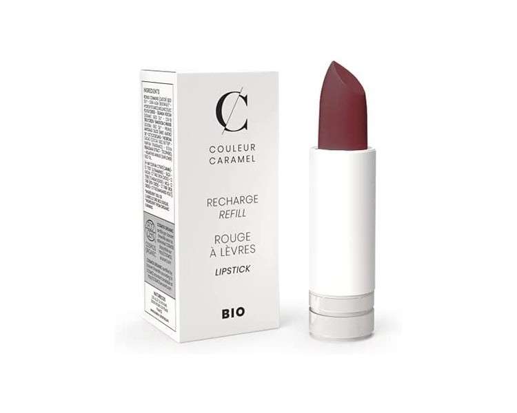 Couleur Caramel Organic & Vegan Matte Lipstick Refill 258 Wine Stain