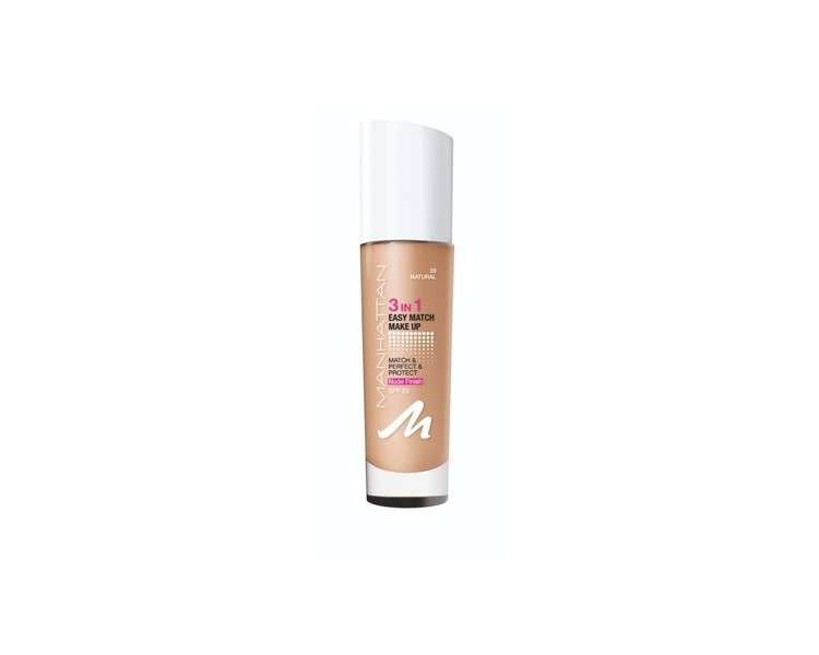 Manhattan 3in1 Easy Match Make Up Oil-Free Foundation for Flawless Skin 30ml Color 39 Natural
