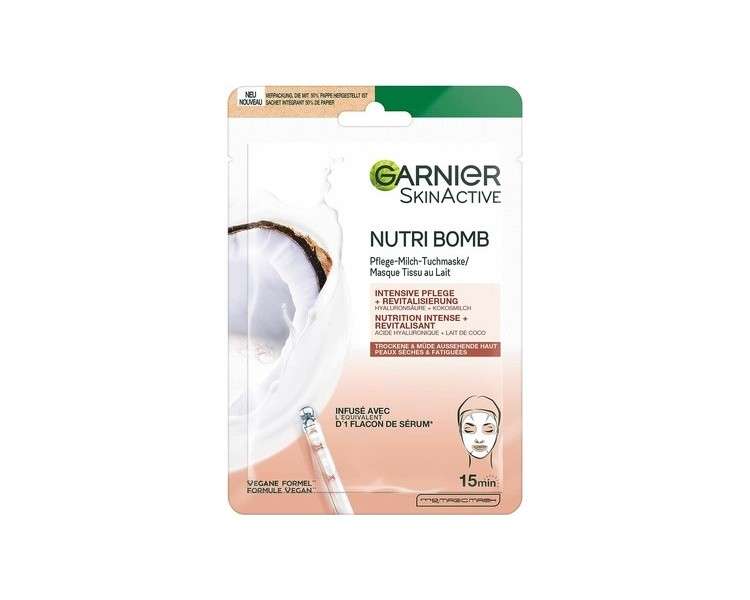 Garnier SkinActive Nutri Bomb care sheet mask coconut milk 28g
