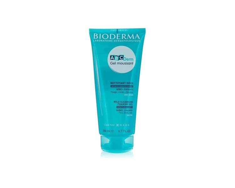Bioderma ABCDerm Mild Foaming Cleanser for Babies and Children Face Body Hair 200ml