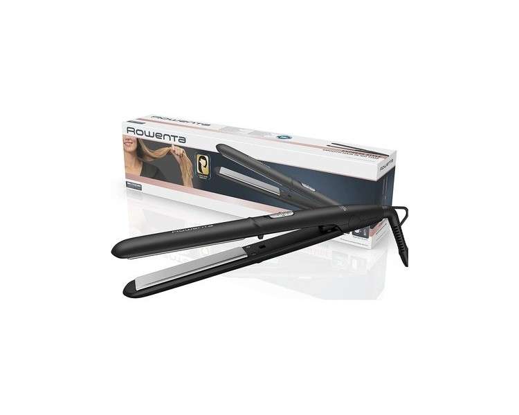 Rowenta SF1810 Express Style Hair Straightener with Ceramic Tourmaline Coating and Extra Long Plates - Black/Silver