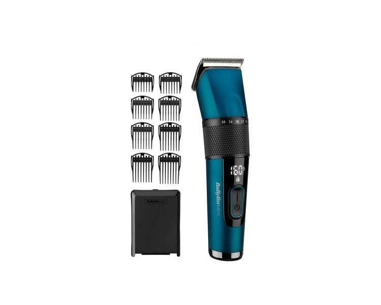 BaByliss Japanese Steel Digital Hair Clipper E990E with 45 Length Settings and 8 Comb Attachments Cordless 160 Minute Runtime