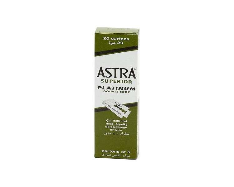 Astra Platinum Double Edge Safety Razor Blades 100 Count