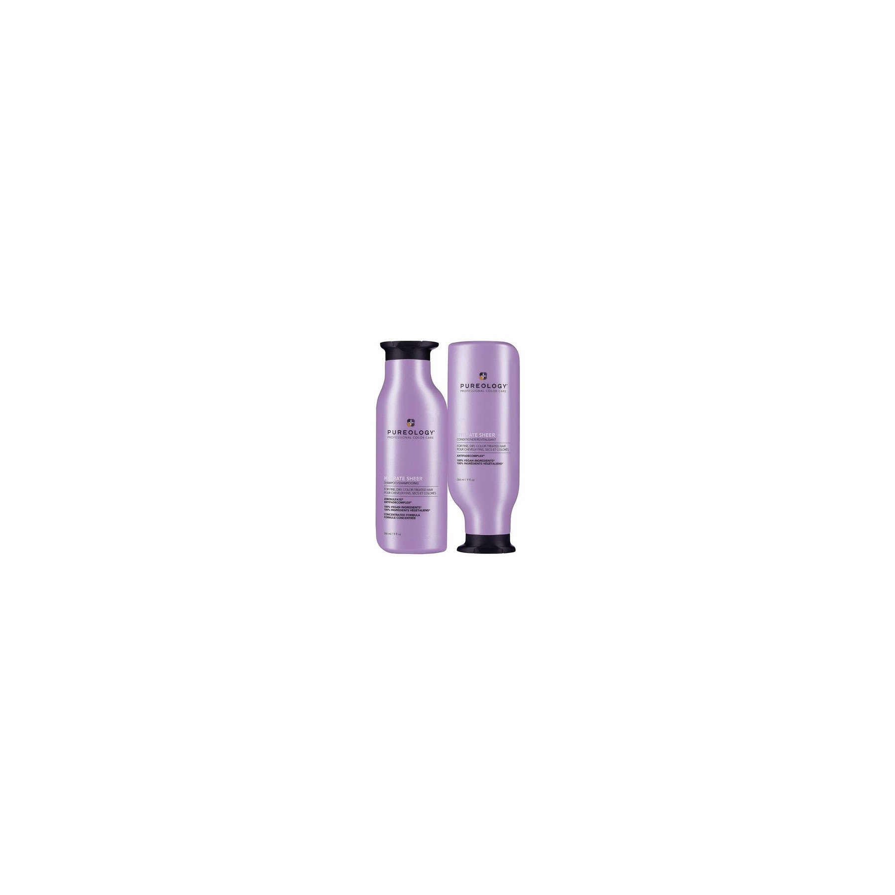 Pureology Hydrate Sheer Moisturizing Shampoo and Conditioner Duo Set for Fine Color Treated Hair 266ml - Pack of 2