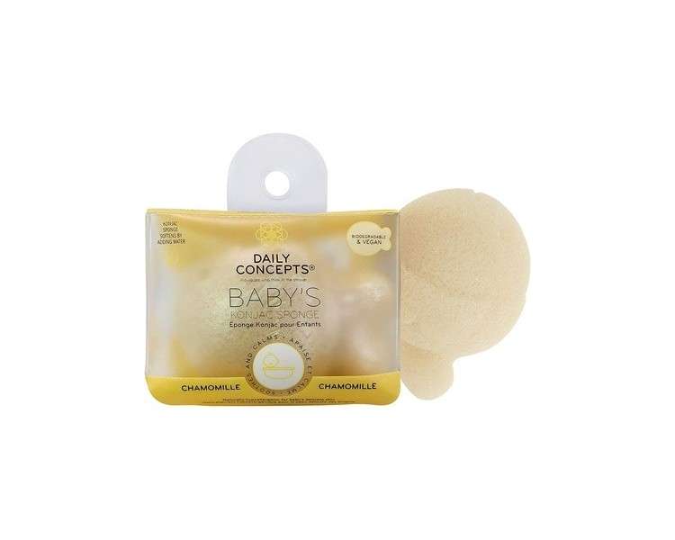 Daily Concepts Daily Baby Fish Konjac Sponge Chamomille Infused 23g - Safe for Delicate Baby Skin