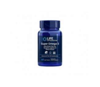 Life Extension Super Omega-3 EPA/DHA with Sesame Lignans & Olive Extract 60 Softgels