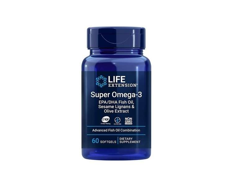 Life Extension Super Omega-3 EPA/DHA with Sesame Lignans & Olive Extract 60 Softgels
